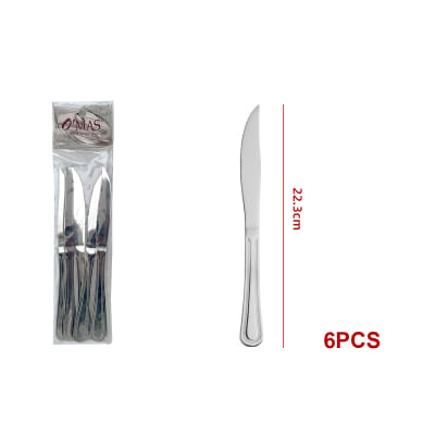 CUCHILLO DE MESA PARA CARNE ACERO INOXIDABLE 22.3CM 6PCS 1