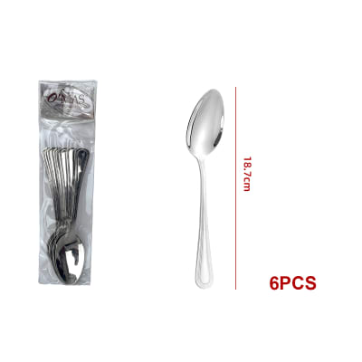 CUCHARA DE MESA ACERO INOXIDABLE 18.7CM 6PCS 1