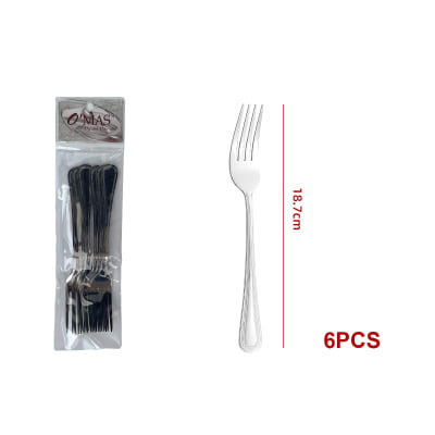 TENEDOR DE MESA ACERO INOXIDABLE 18.7CM 6PCS 1