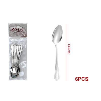 CUCHARA DE MESA ACERO INOXIDABLE 13.9CM 6PCS 1