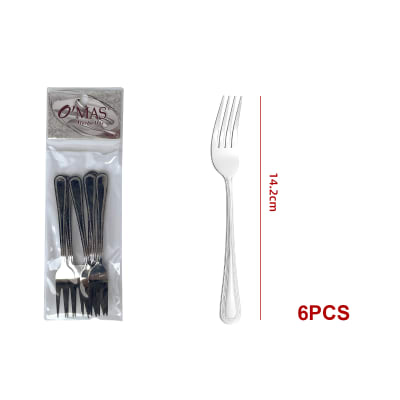 TENEDOR DE MESA ACERO INOXIDABLE 14.2CM 6PCS 1