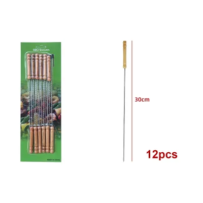 PINCHOS PARA ANTICUCHOS MANGO MADERA 30CM 12PCS1