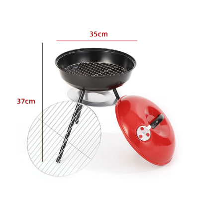 PARRILLA PORTÁTIL REDONDA A CARBÓN CON TAPA 37X35CM1