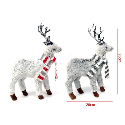 DECORACION NAVIDAD RENO BLANCO 30X20CM1