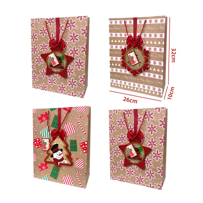 BOLSA DE REGALO NAVIDAD CAFÉ 26X10X32CM 1