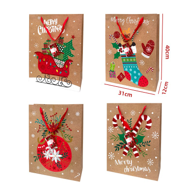 BOLSA DE REGALO NAVIDAD ADORNOS 31X12X40CM 1