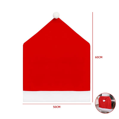 FUNDA PARA SILLAS CON DISEÑO GORRO NAVIDEÑO TERCIOPELO 50X60CM1