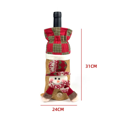CUBRE BOTELLA DE VINO CON DISEÑO NAVIDEÑO 14X31CM1