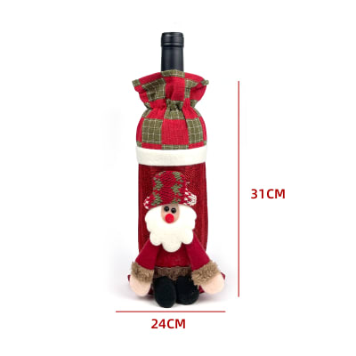 FUNDA DE  BOTELLA DE VINO CON DISEÑO NAVIDEÑO 14X31CM1