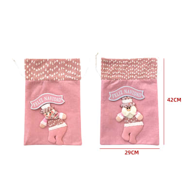 BOLSA DE NAVIDAD ROSADO 29X42CM1