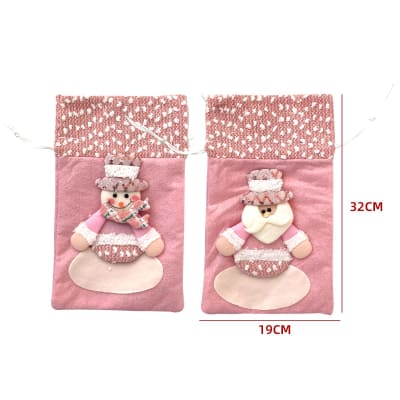 BOLSA NAVIDAD ROSADO 19x32 CM1