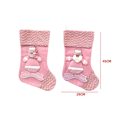 BOLSA DE NAVIDAD BOTA ROSADO 45X29CM1