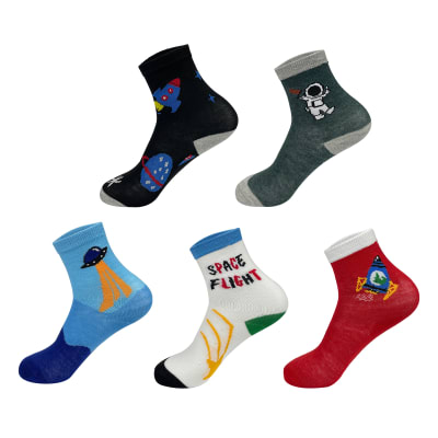 CALCETINES DE NIÑO MEDIA CAÑA DISEÑO ESPACIAL 6-9 AÑOS1