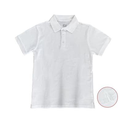 POLERA ESCOLAR JUVENIL BLANCA CUELLO PIQUE MANGA CORTA1
