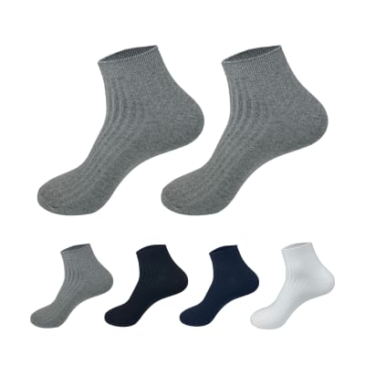 CALCETIN DE HOMBRE CORTE TOBILLO ACANALADO LISO  | 12 UNID1