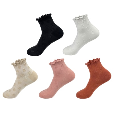 CALCETINES DE MUJER CORTE TOBILLO ALGODÓN CORAZONES 1