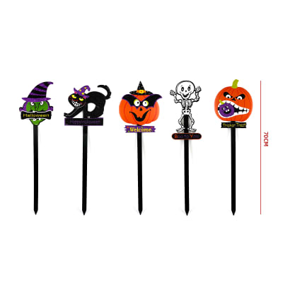 ADORNO JARDIN ESTACA HALLOWEEN MULTIPLE DISEÑO 70CM1