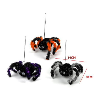 DECORACION HALLOWEEN ARAÑAS COLGANTES 14X8CM1