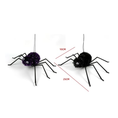 DECORACION HALLOWEEN ARAÑAS COLGANTES 10X25CM1