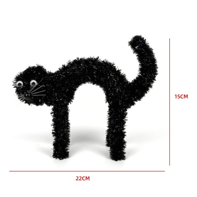 DECORACION HALLOWEEN GATO ASUSTADO NEGRO 22X15CM1
