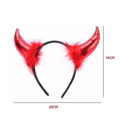 CINTLLO HALLOWEEN DIABLA CACHOS CON PELOS ROJOS1