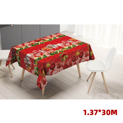 MANTEL NAVIDAD REGALOS ROJO 1.37X30M1