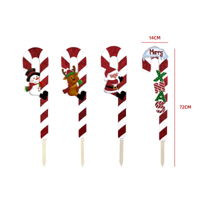 ADORNO NAVIDAD JARDIN ESTACA BASTON DULCE 72X14CM1