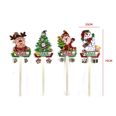 ADORNO NAVIDAD JARDIN ESTACA MULTIPLE DISEÑO 75X25CM1
