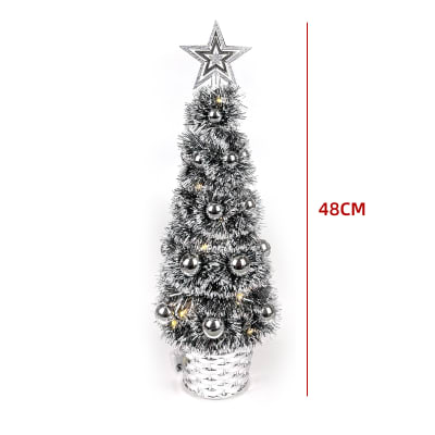 ARBOL NAVIDAD MESA CON LUCES PLATEADO 48 CM1