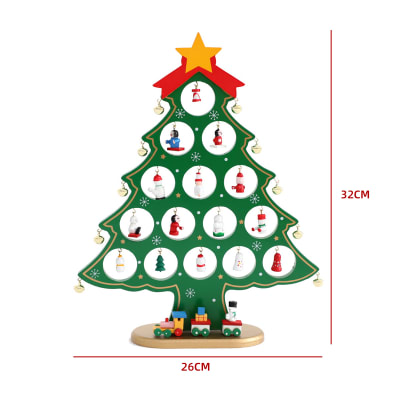 ADORNO MESA ARBOL NAVIDAD MADERA VERDE 31.7X26X2.4CM1