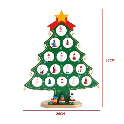 ADORNO MESA ARBOL NAVIDAD MADERA VERDE 31.7X26X2.4CM1