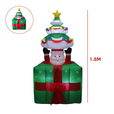 INFLABLE SANTA SALIENDO EN CHIMENEA CON ARBOL 1.8MTS1