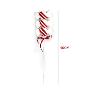 ADORNO ARBOL NAVIDAD RAMA DULCES BLANCOS 50CM1