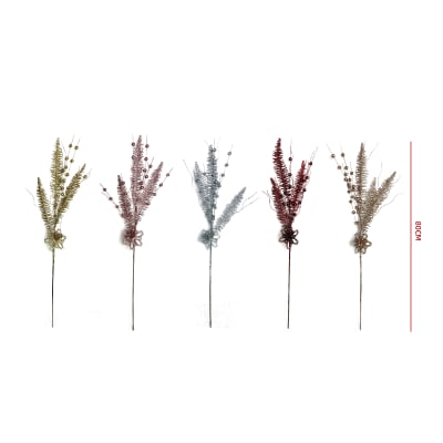 ADORNO ARBOL NAVIDAD RAMA  GLITTER PLATA 80 CM1
