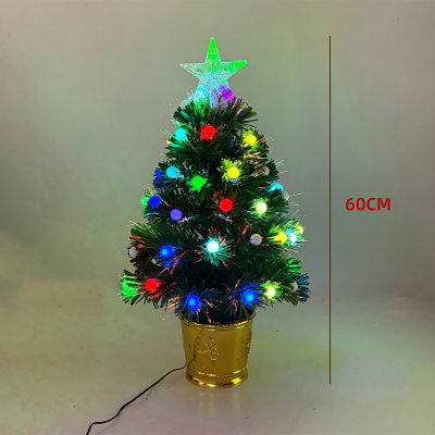 ARBOL NAVIDAD LUCES PELOTITAS MULTICOLOR CON ESTRELLA 60CM1