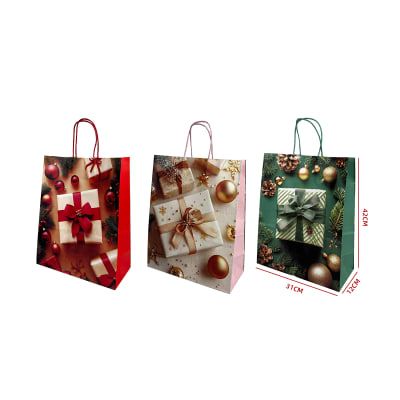 BOLSA DE REGALO NAVIDAD REGALO FORNTAL GRANDE COLORES SURTIDOS
42X31X12CM1