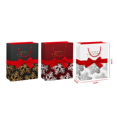 BOLSADE REGALO NAVIDAD COPOS GLITTER MEDIANA 26X32X10CM1