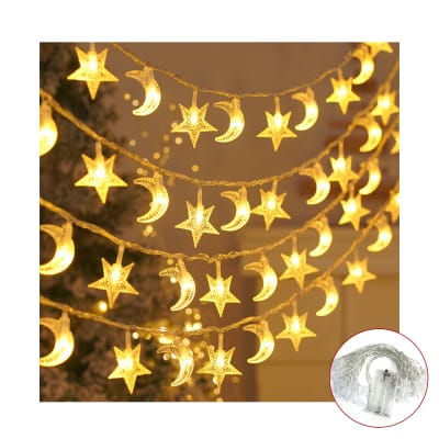 LUCES CALIDAS LUNAS ESTRELLAS 50 LUCES 3MTS1