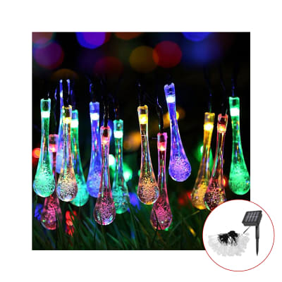 Guirnalda 20 luces solar de gota de agua 5M1