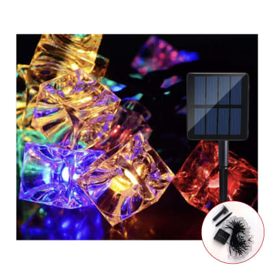 Guirnalda 50 luces solares cubo de hielo 9M1