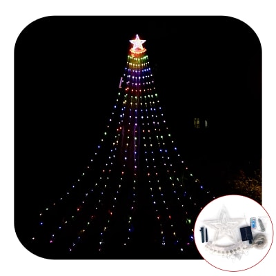 Luces forma arbol de navidad solar 3M1