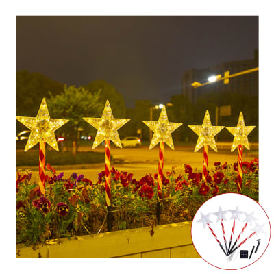 LAMPARA SOLAR DISEÑO DE ESTRELLA DE NAVIDAD 42CM1