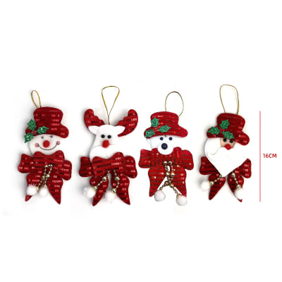 ADORNO NAVIDAD ARBOL CON LAZO LENTEJUELA 8X16CM1