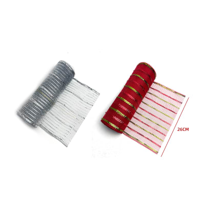 CINTA DE NAVIDAD LISTADA EN ROLLO  26CM*9.1M1