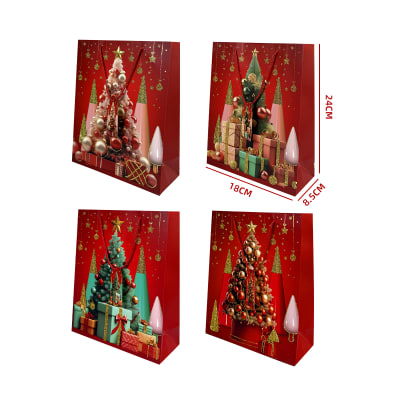 BOLSA DE REGALO NAVIDAD  DISEÑOS SURTIDOS 18X8.5X24CM1