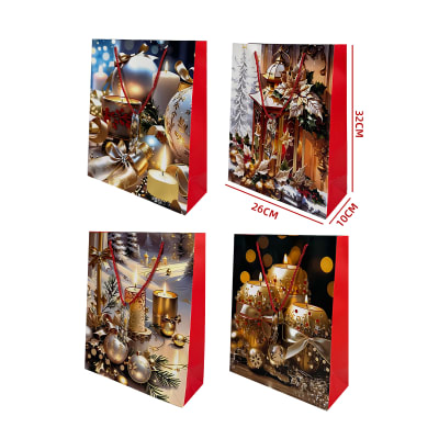 BOLSA DE REGALO NAVIDAD  DISEÑOS VELAS Y MAS  26X10X32CM1