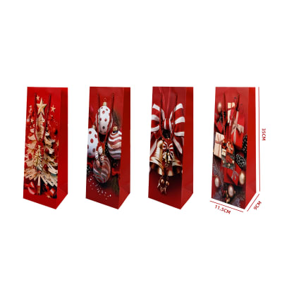 BOLSAS DE REGALO NAVIDAD DISEÑOS PARA BOTELLAS 11.5X9X35CM1