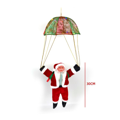 VIEJO PASCUERO PARACAIDA CON LUCES LED 30CM1