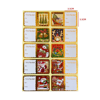 SET STICKERS NAVIDAD PARA REGALO ROJO 5.5X3.5CM1