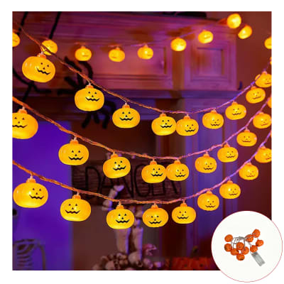 LUCES LED HALOWEEN CALABAZAS 10 PCS 2MTS1